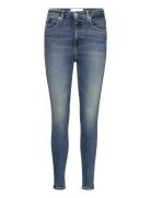 High Rise Super Skinny Ankle Bottoms Jeans Skinny Blue Calvin Klein Je...