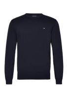 Bradley Cotton Crew Sweater Tops Knitwear Round Necks Navy Lexington C...