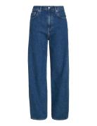 High Rise Relaxed Bottoms Jeans Straight-regular Blue Calvin Klein Jea...