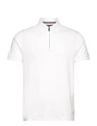 Dc Interlock Zip Slim Polo Tops Polos Short-sleeved White Tommy Hilfig...