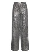 Sandra Trouser Bottoms Trousers Wide Leg Silver MAUD