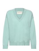 Superfine Lambswool V-Neck Tops Knitwear Jumpers Blue GANT