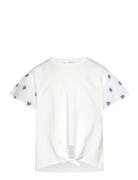 Embroidered Short-Sleeved T-Shirt Tops T-shirts Short-sleeved White Ma...