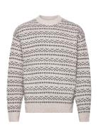 Jorcosy Knit Crew Neck Tops Knitwear Round Necks Cream Jack & J S