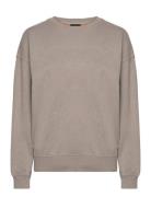 C_Elaslogan_Print Tops Sweat-shirts & Hoodies Sweat-shirts Grey BOSS