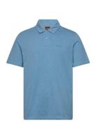 Pe_Slub Tops Polos Short-sleeved Blue BOSS