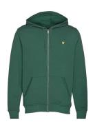 Zip Through Hoodie Tops Sweat-shirts & Hoodies Hoodies Green Lyle & Sc...