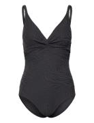 Lucca Swimsuit Jacquard Badedrakt Badetøy Black Missya