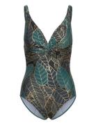 Nura Swimsuit Gold Badedrakt Badetøy Green Missya