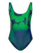 Agnetha Unikko Swimsuit Badedrakt Badetøy Green Marimekko