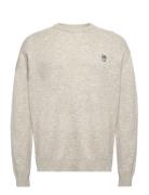 Philip Knit Crewneck Tops Knitwear Round Necks Grey Tonsure