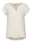 P1326, Brianasz Ss Top Tops Blouses Short-sleeved Cream Saint Tropez