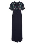 Yaschella Ss Maxi Dress S. - Fest Maxikjole Festkjole Navy YAS