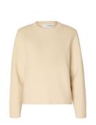 Slfliva Ls Knit O-Neck Noos Tops Knitwear Jumpers Beige Selected Femme