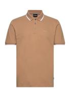 Parlay 190 Tops Polos Short-sleeved Beige BOSS