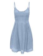 Onlhelena Lace S/L Short Dress Wvn Kort Kjole Blue ONLY