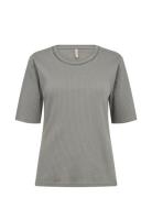 Sc-Daloa Tops T-shirts & Tops Short-sleeved Grey Soyaconcept