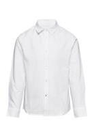 Oxford Cotton Shirt Tops Shirts Long-sleeved Shirts White Mango