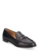 Wynnie Burnished Leather Loafer Mokasiner Lave Sko Black Lauren Ralph ...