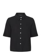 Vmmymilo 2/4 Shirt Wvn Ga Tops Shirts Short-sleeved Black Vero Moda