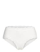 Silk Hipster W/ Lace Hipstertruse Undertøy White Rosemunde