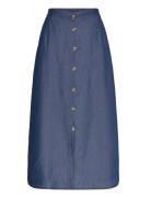 Casual Skirt Knelangt Skjørt Blue Brandtex