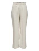 Onltokyo Hw Linen Blend Pant Pnt Noos Bottoms Trousers Wide Leg Cream ...