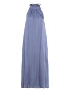 Msvimia Halter Neck Dress Knelang Kjole Blue Minus