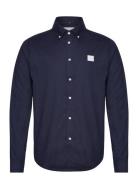 Piece Brushed Shirt Tops Shirts Casual Navy Les Deux