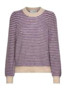 Slfmola Mia Ls Knit O-Neck Tops Knitwear Jumpers Purple Selected Femme