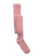 Tights Cotton Rib Tights Pink Mp Denmark