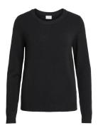 Viril O-Neck L/S Knit Top - Noos Tops Knitwear Jumpers Black Vila