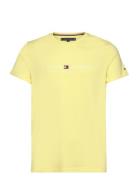 Tommy Logo Tee Tops T-shirts Short-sleeved Yellow Tommy Hilfiger