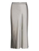 Hana Satin Silk Skirt Designers Knee-length & Midi Grey Ahlvar Gallery