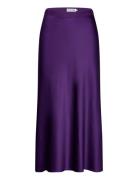 Hana Satin Silk Skirt Designers Knee-length & Midi Purple Ahlvar Galle...