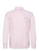 Douglas Linen Shirt-Classic Fit Designers Shirts Casual Pink Morris