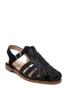 Sandals - Flat - Closed Toe - Op Flate Sandaler Black ANGULUS