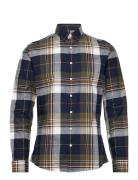 Checked Herringb Shirt L/S Tops Shirts Casual Navy Lindbergh