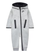 Nkn Tech Fleece Hooded Coveral Langermet Bodysuit Grey Nike