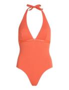 Halter Piece Rp Badedrakt Badetøy Orange Tommy Hilfiger