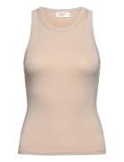 Basic Soft Tank Tops T-shirts & Tops Sleeveless Beige Gina Tricot