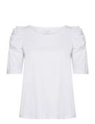 Adrienne - T-Shirt Tops Blouses Short-sleeved White Claire Woman