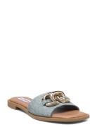 Gene Sandal Flate Sandaler Blue Steve Madden