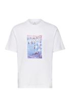 Cotton T-Shirt With Printed Drawing Tops T-shirts Short-sleeved White ...