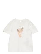 T-Shirt Ss Tops T-shirts Short-sleeved White Creamie