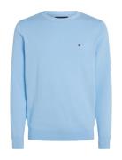 Classic Cotton Crew Neck Tops Knitwear Round Necks Blue Tommy Hilfiger