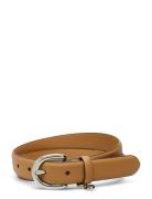 Crosshatch Leather-Charm Classc-Drc Belte Beige Lauren Ralph Lauren