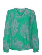 Cupolly Ls Blouse Tops Blouses Long-sleeved Green Culture