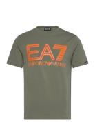 T-Shirt Tops T-shirts Short-sleeved Khaki Green EA7