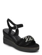 Women Sandals Sko Wedge Black Tamaris